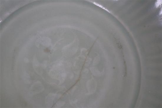 A Chinese Longquan celadon dish, Ming